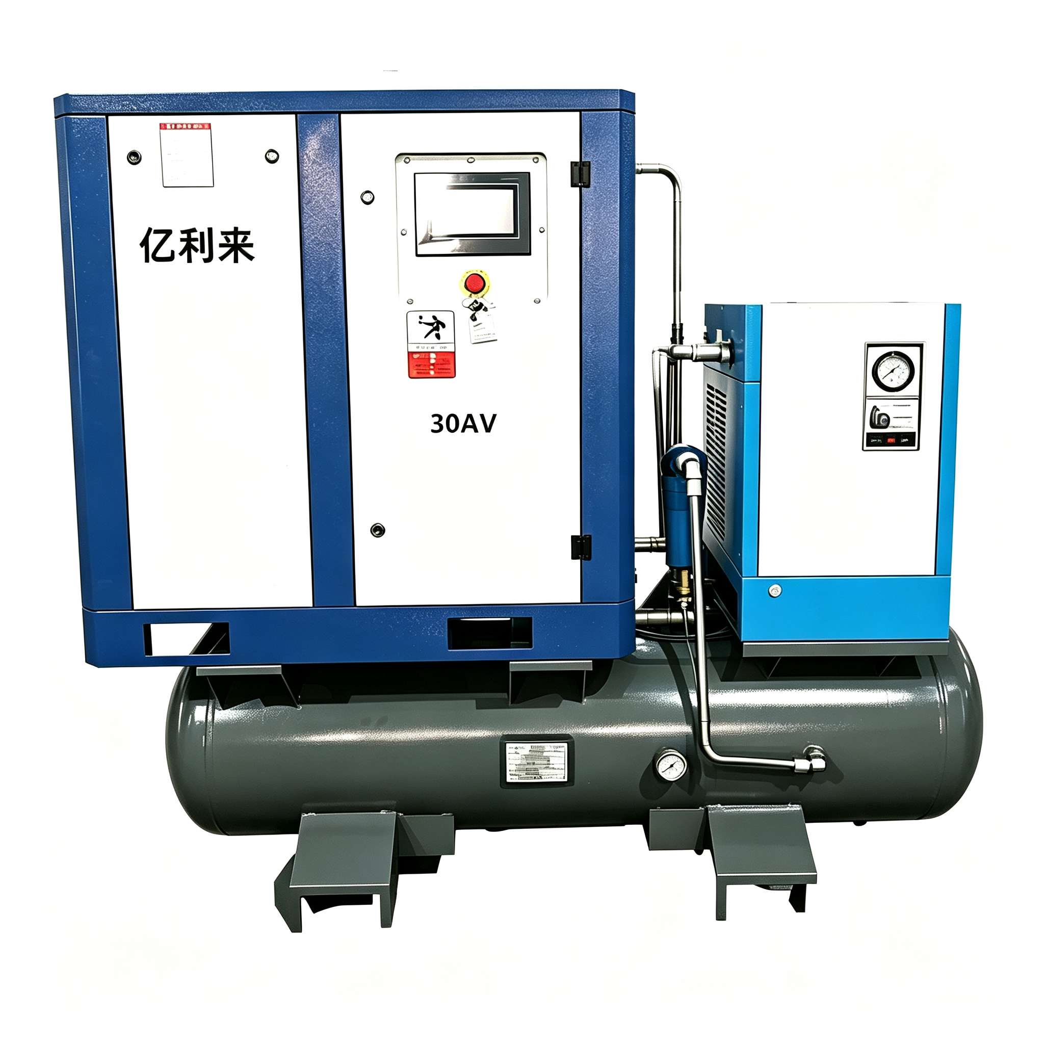 เครื่องอัดอากาศแบบขั้นตอนเดียวความเร็วคงที่ 22kW 4 in 1