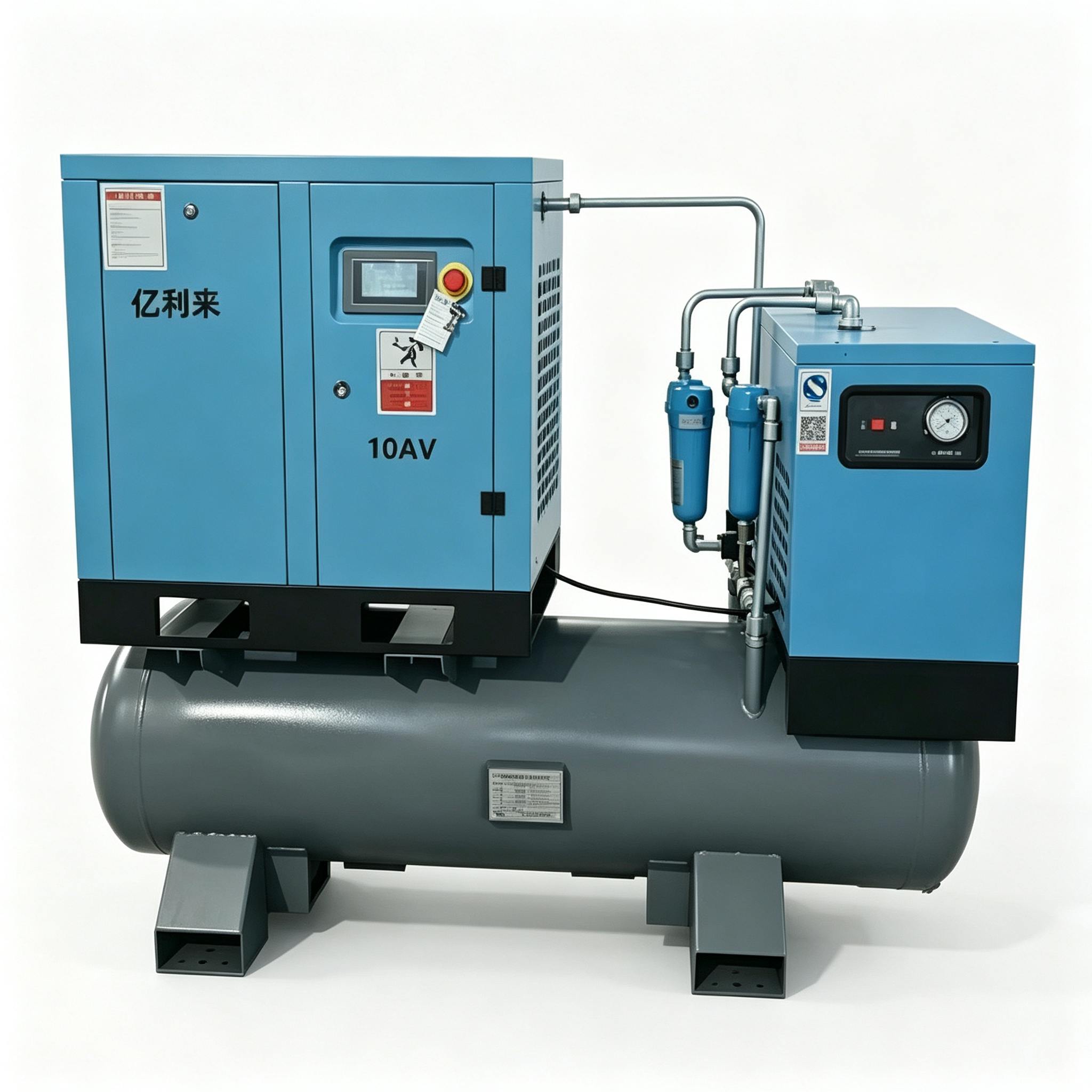 เครื่องอัดอากาศแบบขั้นตอนเดียวความเร็วคงที่ 7.5kW 4 in 1